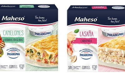 El queso Philadelphia se incorpora a las dos nuevas recetas de pasta de Maheso