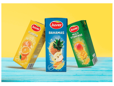 Juver lanza su nueva gama de refrescos con alto contenido en zumo de frutas en formato para niños