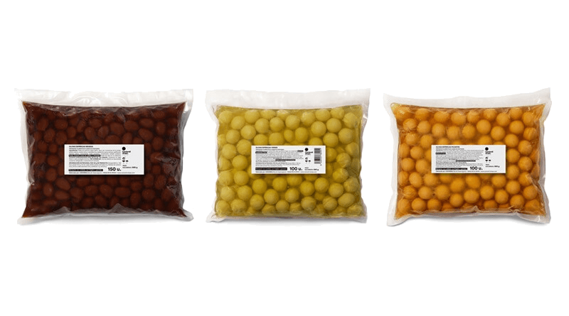Nuevas bolsas de olivas esféricas Caviaroli DROPS para Catering y Horeca